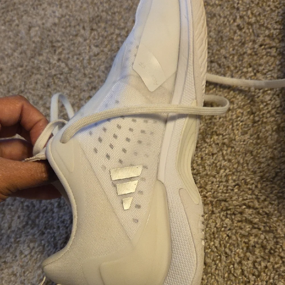 adidas White and Silver Men's Shoes - Picture 4 of 5